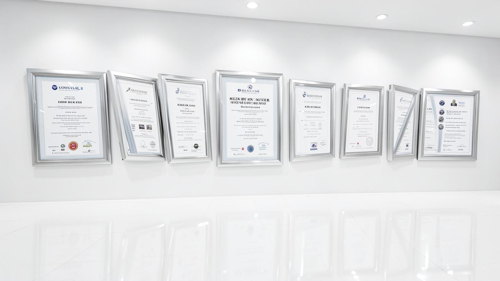 EASTO Group quality and export certificates display wall