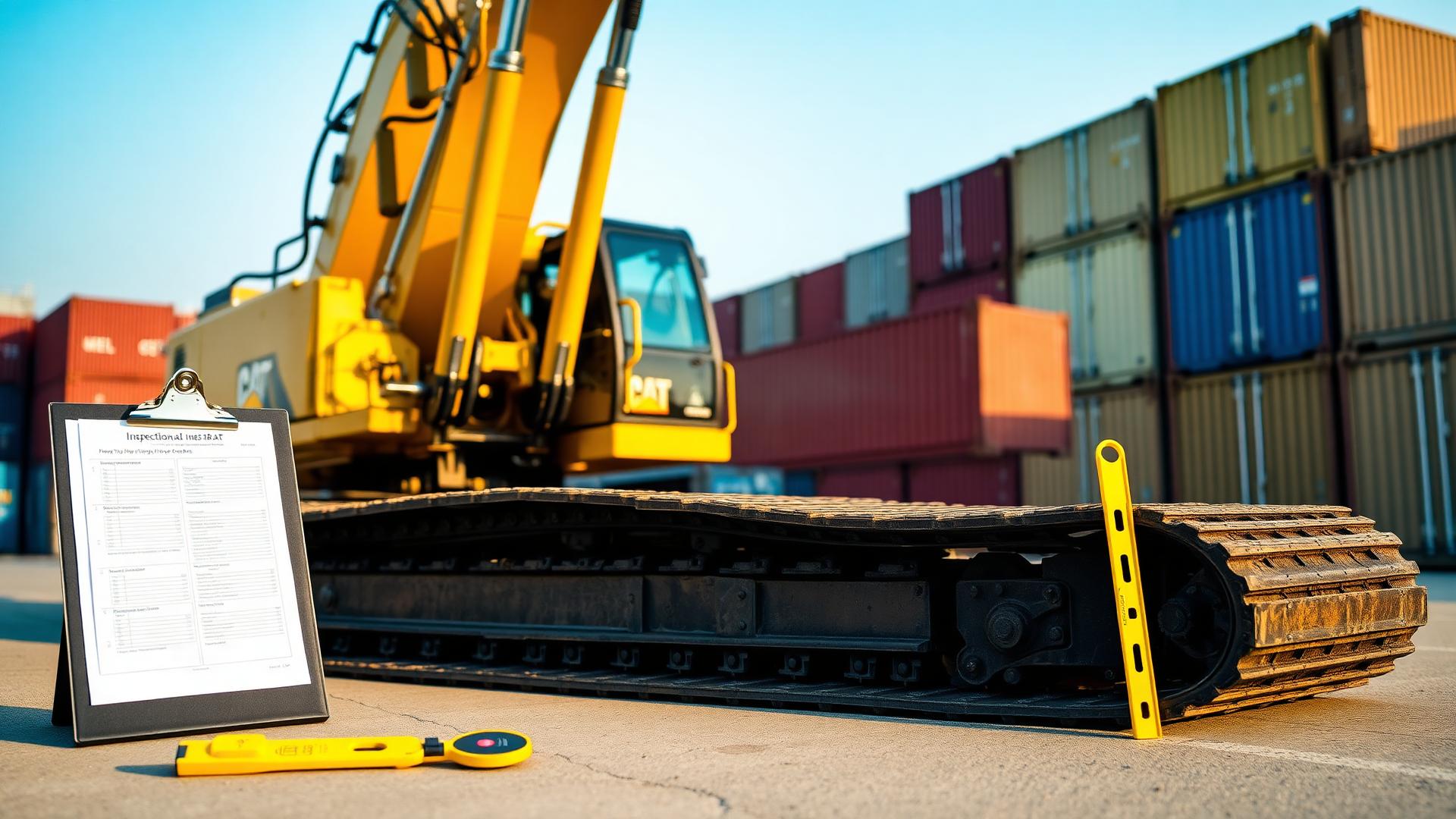 Excavator inspection in Shanghai yard